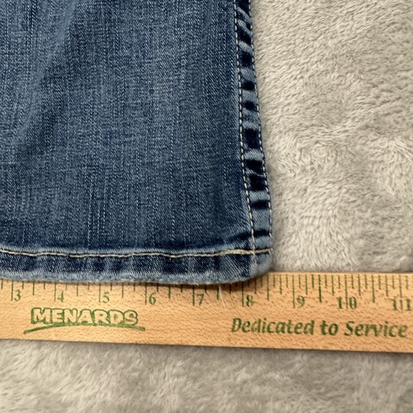 BKE Jeans Womens 26S Stella Blue Slim Bootcut Stretch Whiskered Distressed Y2K - Picture 13 of 16